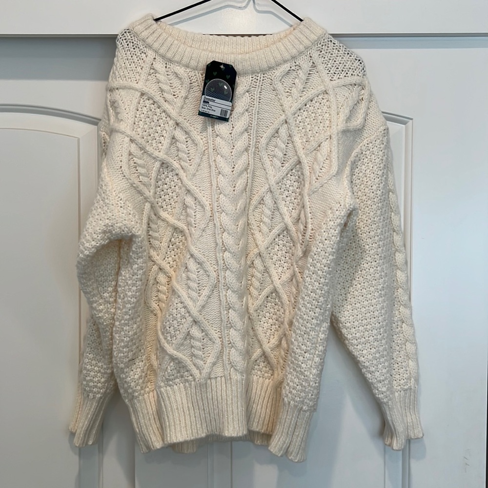 Chunk Knit White Sweater